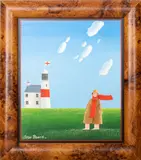Untitled by Peter Heard, 1987, oil on wood, sold Apr 2023