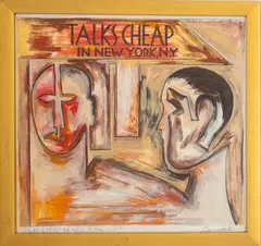 Talks Cheap in New York by Loulyn Stewart Carstater, gouache on paper, sold Apr 2023