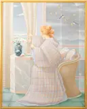 Untitled by Ronald Weisberg, circa 1989, tempera on board painting, sold Apr 2023