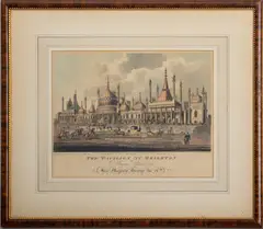 Untitled by Thomas Sutherland, circa 1821, engraving in colors titled "The Pavillion at Brighton, sold Apr 2023