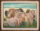 Untitled by Vincent T. Smarkusz, tempera painting on board, sold Apr 2023