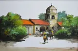A study of a temple with figures by Edgardo Saemiento, Oil on canvas, a study of a temple with figures, signed and dated, offered Apr 2026
