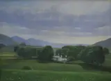 A rural landscape depicting by Robert Ritchie, oil on canvas, offered Apr 2026