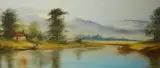 A rural river scene with cottage and figure by C H Barden, Oil on canvas, offered Apr 2026