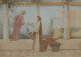 The Vine Maidens' a study of Greek grape harvesters by G R Skidmore, Watercolour 'The Vine Maidens' a study of Greek grape harvesters, signed and dated, offered Apr 2026