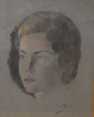 A side profile of a young woman by Jacob Kramer, Oil, offered Apr 2026