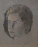 A side profile of a young woman by Jacob Kramer, Oil, offered Apr 2026