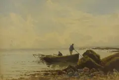A coastal scene with fishermen by Charles L. Saunders, Watercolour, offered Apr 2026