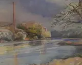 Halton Mill and River' as seen from the river Lune by Albert Phillip, Watercolour, offered Apr 2026