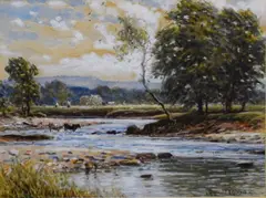 A pastoral river scene with by Reginald Aspinwall, Watercolour, offered Mar 2026