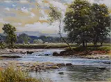 A pastoral river scene with by Reginald Aspinwall, Watercolour, offered Mar 2026