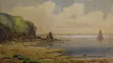 A costal landscape with sailing boats by Alice Simpson, Watercolour, offered Mar 2026