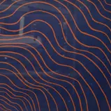 Ploughed Field by Claire Smith, Screen print 'Ploughed Field', waved orange lines on a navy background, signed and dated, offered Mar 2026