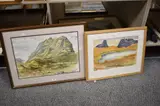A loose mountainous landscape by Withdrawn Helen Jones Suilvan, Watercolour, a loose mountainous landscape, signed and dated, offered Mar 2026