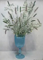 A still life study of wild meadow flowers by Audrey Johnson, Oil on board, offered Feb 2026