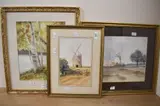 Depicting silver birch trees beside a river by R Ball, Watercolour, depicting silver birch trees beside a river, signed and dated, offered Feb 2026