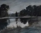 A rural river scene in cool tones by John Cooke, Watercolour, offered Feb 2026