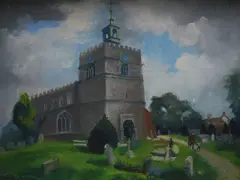 Finchingfield Church by Olga Lehmann, Oil on board, offered Feb 2026