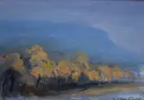 Autumn trees at dusk by John Cooke, watercolour, offered Feb 2026