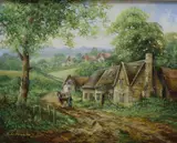Depicting a man leading a by Christopher Howells, oil, offered Jan 2026