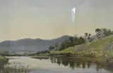 River scene by Charles Barrow Clarke Prescott, 1911, watercolour, offered Jan 2026