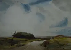 A bright landscape depicting a couple resting on a by Grainger Smith, Watercolour, offered Dec 2025