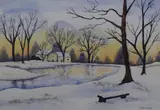 A winter cottage scene by Sheila Vdall, Watercolour, offered Dec 2025