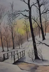 A river running through a moorland by Sheila Vdall, Watercolour, offered Dec 2025