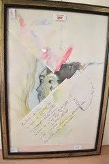 Illustrated poem in German by Eugan Hobien, watercolour, offered Dec 2025