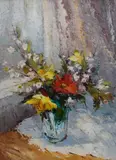 Impasto by Valter Bezins, oil on board, offered Nov 2025