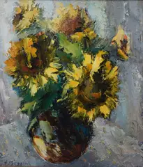 Impasto by Valter Bezins, oil on board, offered Nov 2025