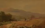 Figure on horseback within a Lakeland by William Dean Barker, watercolour, offered Nov 2025