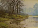 Attractive river scene with swans by Martin Spencer Coleman, oil on canvas, offered Nov 2025