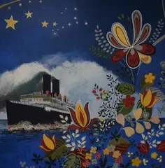 Night Boat by Simon M Smith, oil, offered Oct 2025