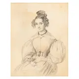Portrait of a young lady by Max von Chézy, drawing, offered Jul 2026