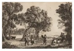 La Danse sous les arbres by Claude Lorrain, etching, sold Jul 2026