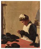 Cook Darning signed 'B BALDWIN' (lower right) oil on canvasUnframed: 61 x 50.5 cm by Brake Baldwin, oil on canvas, sold Jun 2026