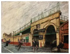 Cops and Robbers by Carel Weight C.h., oil on canvas, sold Jun 2026