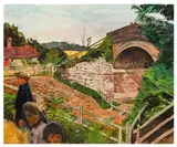 Beside the Bridge by Carel Weight C.h., oil on board, sold Jun 2026