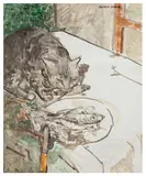 An unexpected lunch signed 'Ruskin Spear' (upper right) oil on boardUnframed: 61 x 50.8 cm by Ruskin Spear, oil on board, sold Jun 2026
