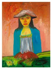 Woman with Lobster by John Bellany, oil on canvas, offered Jun 2026