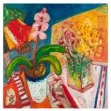 Still Life with Potted Plant signed 'Bellany' (upper right) oil on canvasUnframed: 91.4 x 91.4 cm by John Bellany, oil on canvas, sold Jun 2026