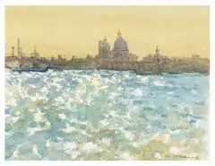 Santa Maria della Salute by Ken Howard, oil, sold Jun 2026