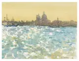 Santa Maria della Salute signed 'Ken Howard' (lower right); titled and dated 'S by Ken Howard, oil, sold Jun 2026