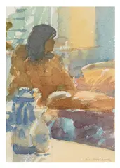 Sarah by Ken Howard, watercolour, sold Jun 2026