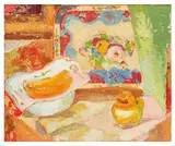 Still Life Orange by Penelope Beaton A.R.S.A. R.S.W., oil on board, offered Jun 2026