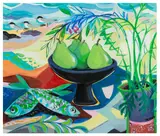 Still life by the sea by Gillian Deeny, oil on board, sold Jun 2026