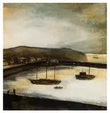 Watchet Harbour by John Caple, mixed media on board, sold Jun 2026