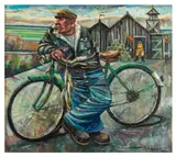 Harbor Watch by Jonathan Robertson, oil on canvas, sold Jun 2026