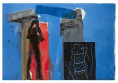 Composition by Bruce McLean, oil, sold Jun 2026